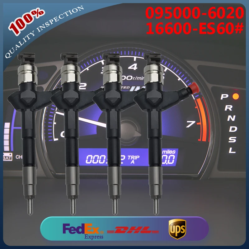 

4PCS Common Rail Fuel Injector 095000-6020 16600-ES60# 16600-ES610 for Nissan X-Trail T30 2.2D YD22 DDTi Engine