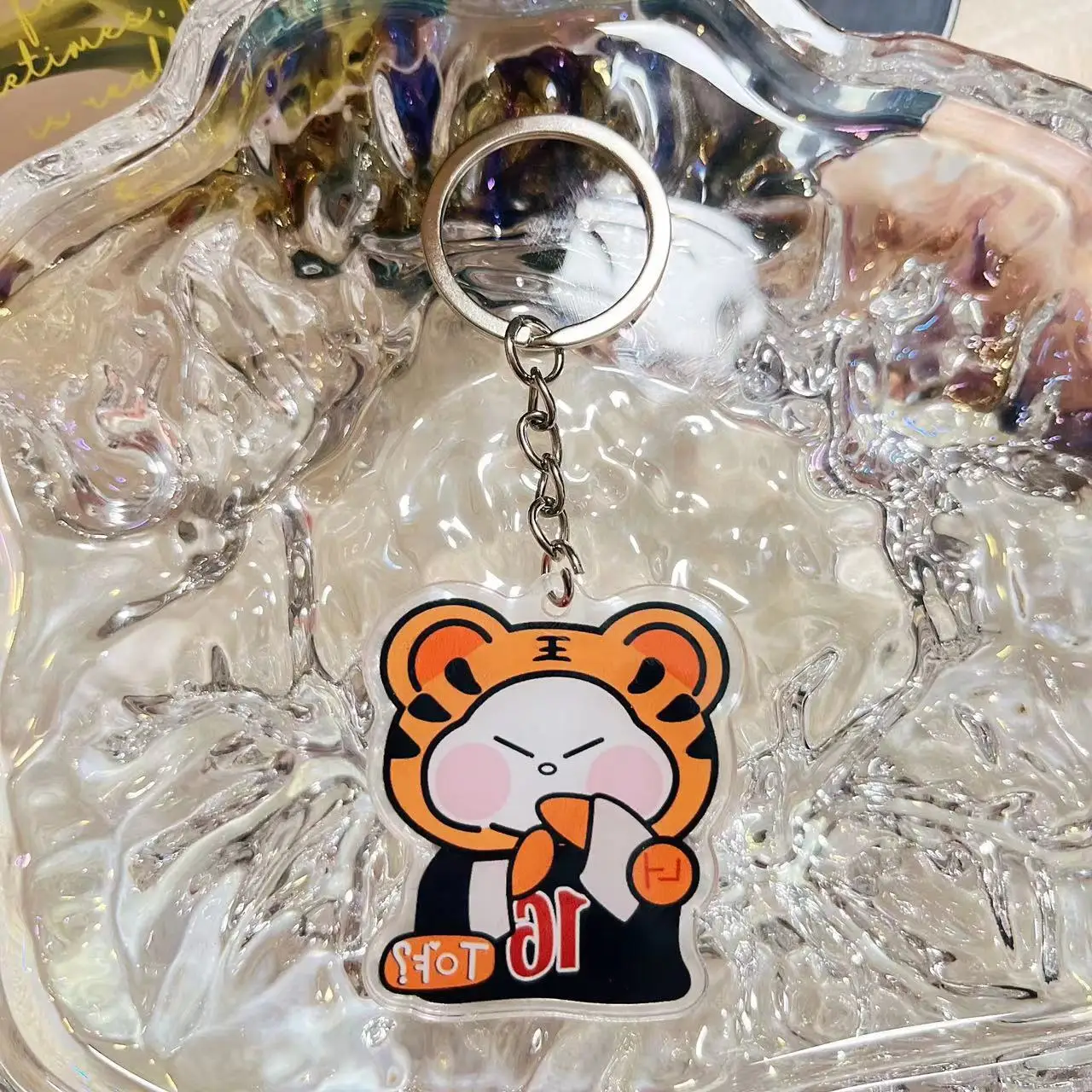 Cute Hoshi Woozi Acrylic Keychains Cartoon Figure Tiger Cat Rabbit Keychains Bag Key Decor Joshua Vernon S.Coups Fans Collection