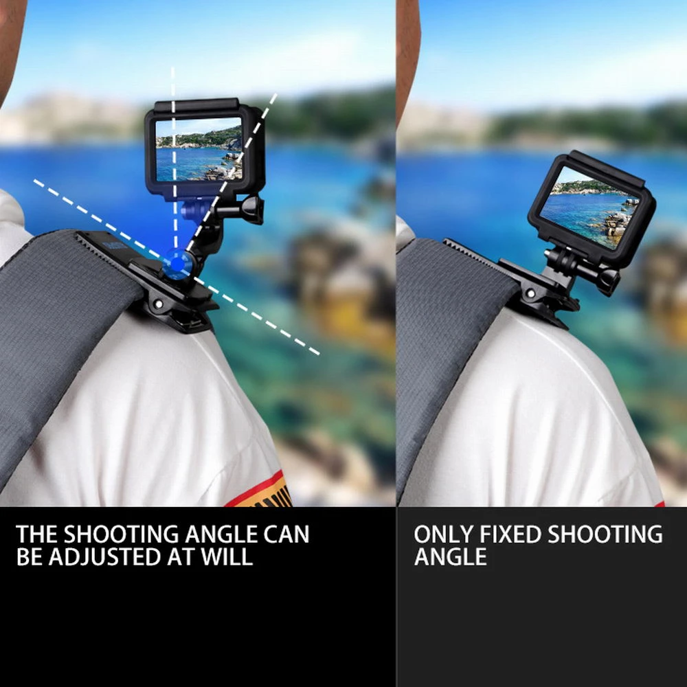 360 ° Draaien J-Haak Snelsluiting Rugzak Schouderriem Mount Clip Clamp Voor Gopro Hero11 10 9 8 7 Oner Accessoires