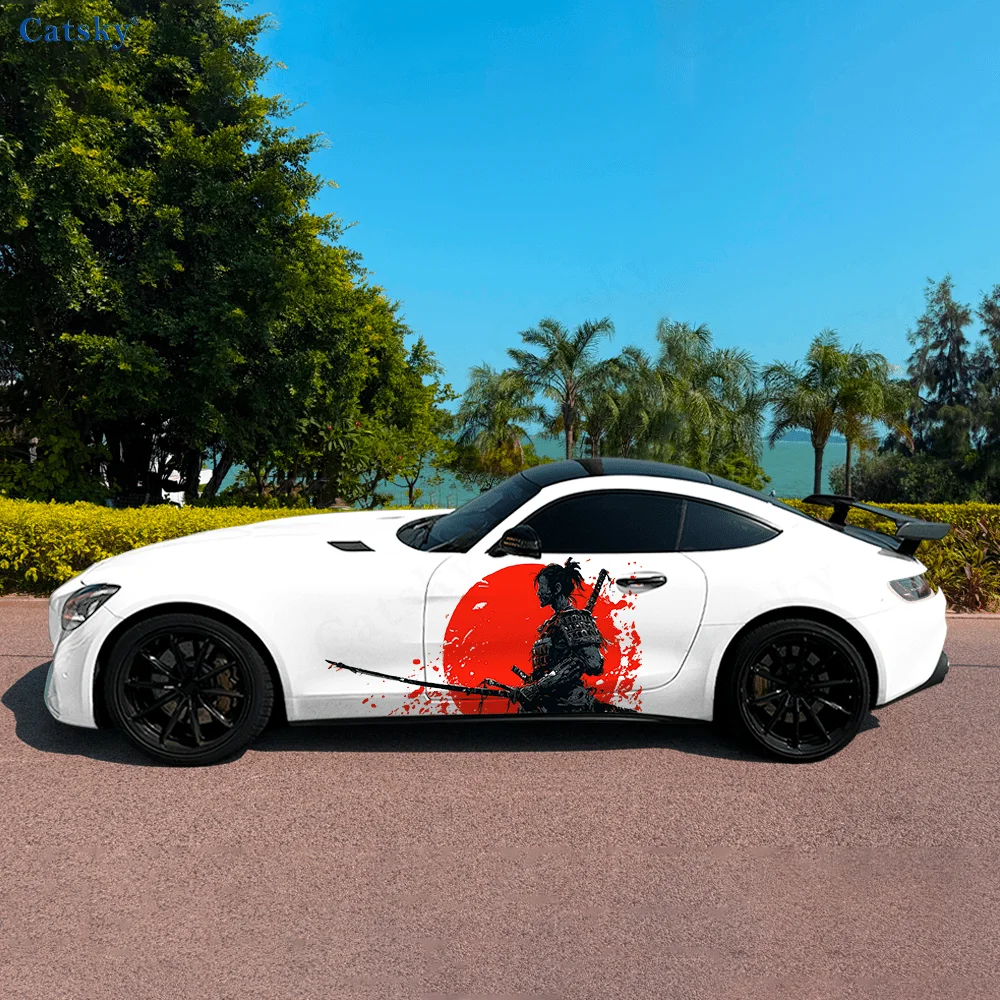 

Воин меч красное солнце автомобиль виниловые обертывания наклейка самоклеящаяся ПВХ наклейка подходит для грузовиков внедорожник украшения авто аксессуары подарок