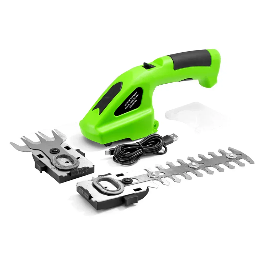 Garden Yard Outdoor Power Tool Accessories 2-in-1 Electric Cordless Hedge Plants Trimmer Handheld Grass Shear Shrub Cutter Home