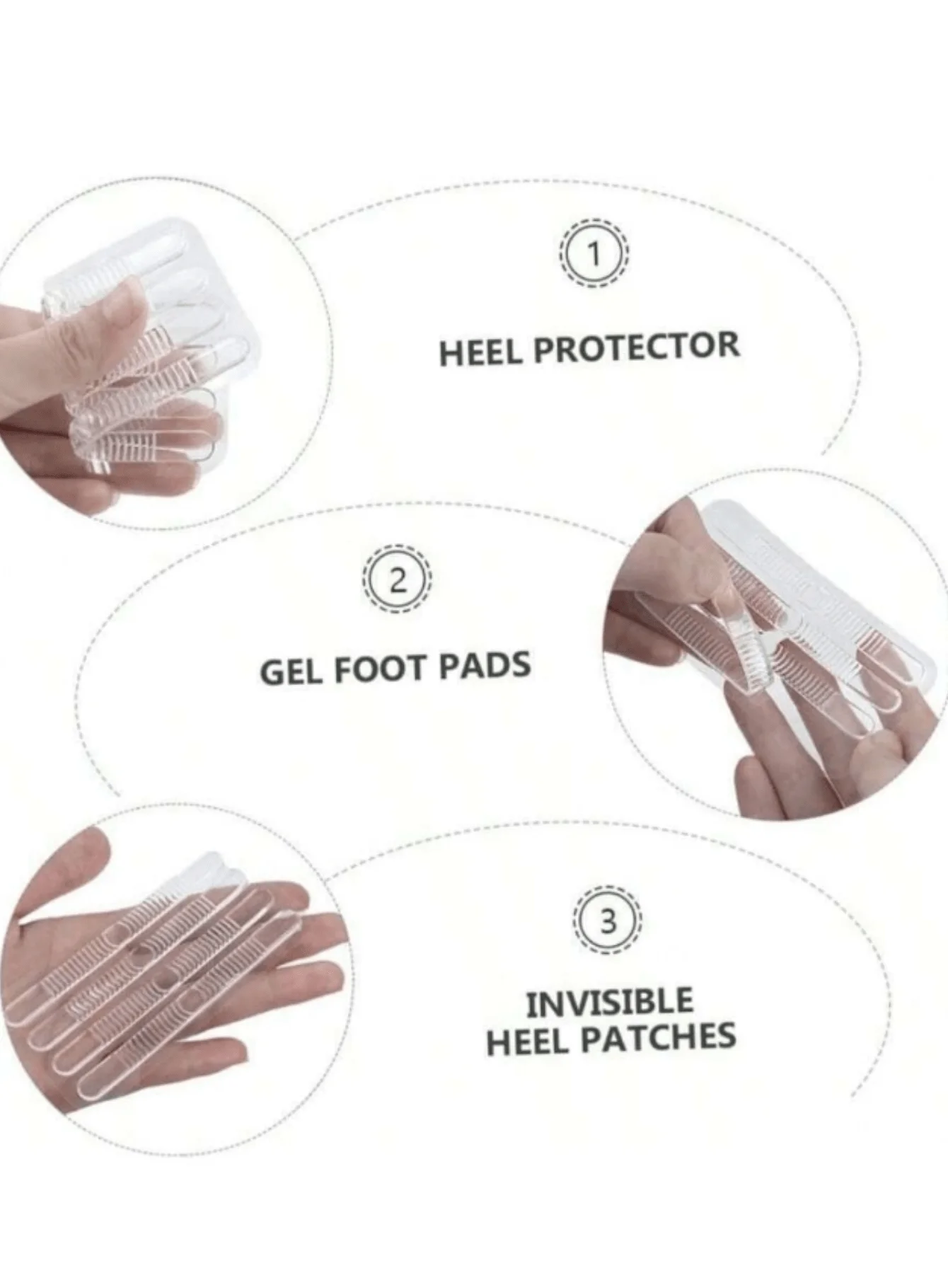 4Pcs Silicone Heel Stickers Heel Grips for Women Men Anti Slip Heel Cushions Non-Slip Inserts Pads Foot Heel Care Protector image 5
