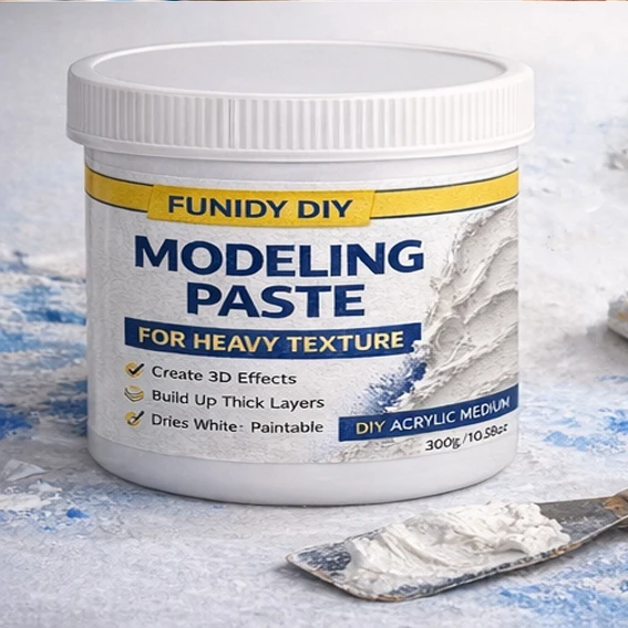 300G/10.6oz Modeling Paste with 3 Disposable Bags, White Texture Paste for Art Creation & Sandstone Texture