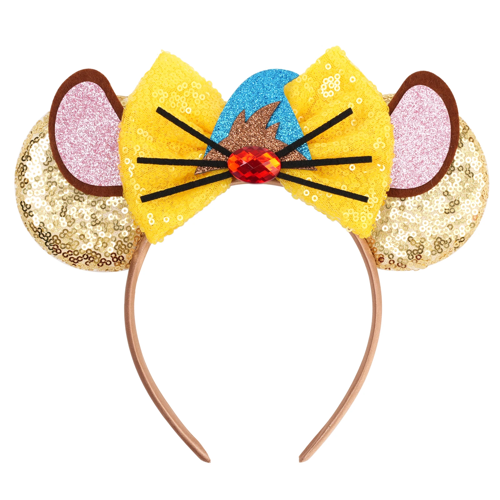Cartoon Mickey Charakter Mausohren Stirnband mit Pailletten 5 Zoll Schleife Haarband für Mädchen Kinder Festival Party DIY Haaraccessoires Geschenk