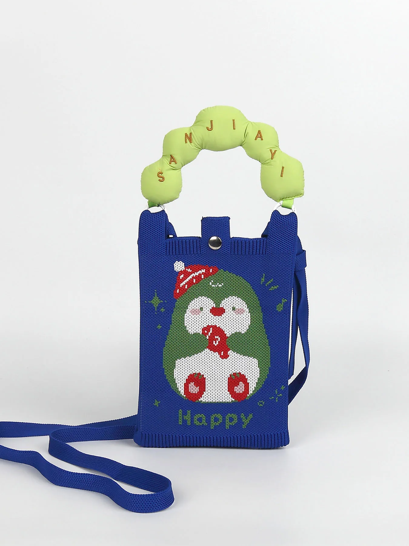 

Симпатичная и теплая вязаная сумка для мобильного телефона контрастного цвета с изображением пингвина, ключи для мобильного телефона на одно плечо и другие мелкие предметы, подходит для женщин, студентов колледжа и детей, модно и универсальная