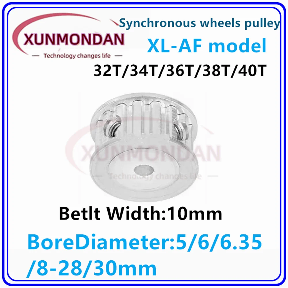 

AF Type 32T/34T/36T/38T/40Teeth XL Timing Pulley Bore 5/6/8/10/12-28/30mm for 10mm Width Belt Used In Linear Pulley