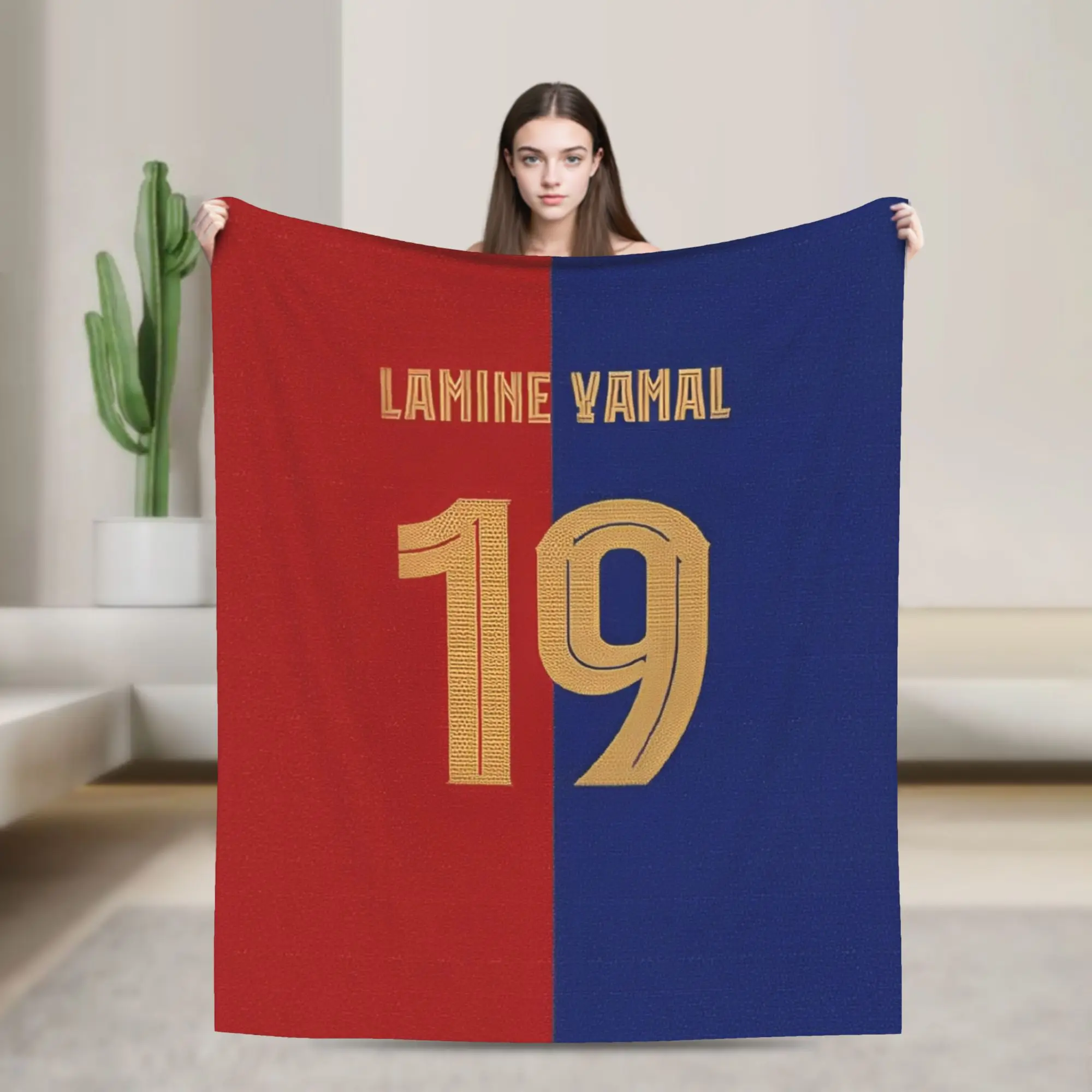 Number 19 Football Lamine Y-Yamal Blanket Cover Velvet  Super Warm Throw Blanket for Bedroom Sofa Bedspread