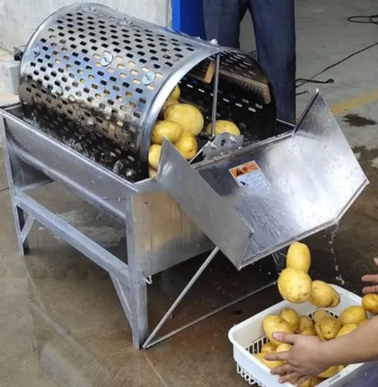Potato washer with bearings and engine 220V 1-year warranty for fruit and vegetable processing