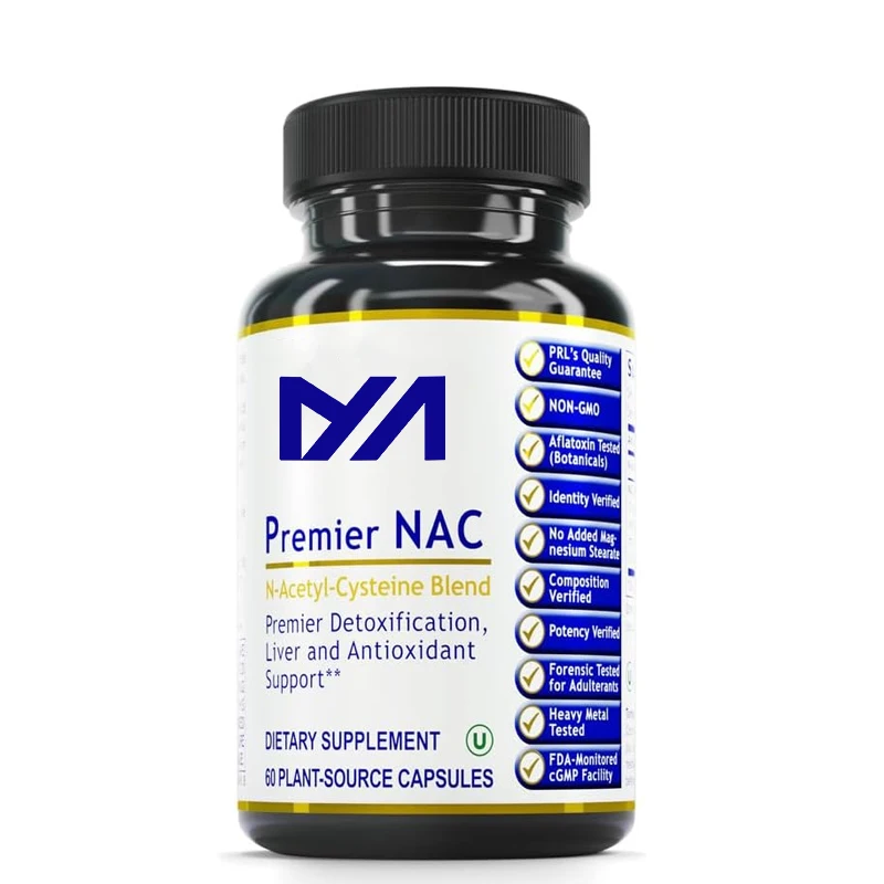 

Premier NAC, 60 capsules, vegetarian N-acetyl-L-cysteine mixture,used for advanced detoxification, liver and antioxidant support