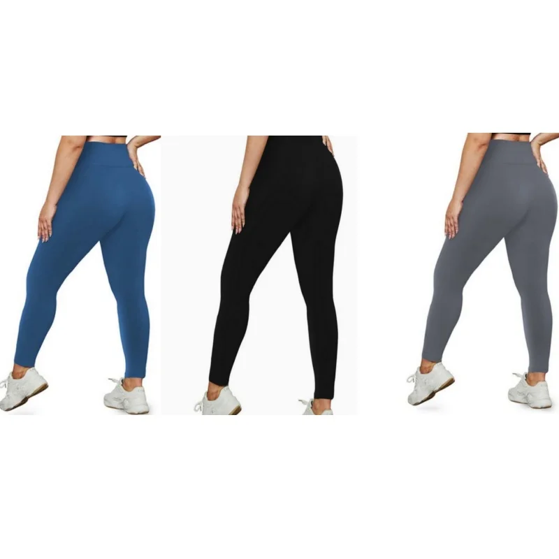 

Large Size Yoga Pants for Fitness, High waist, Solid Color Elastic Waist Trouser