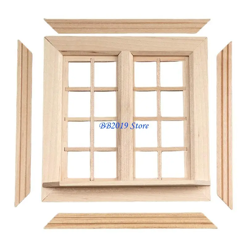 Q0KB Children Dollhouses Decoration Sturdy Window Panel 1 12 Scale Miniature