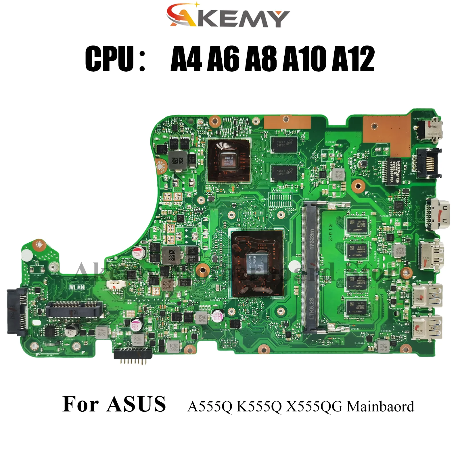 

X555QG Материнская плата для ноутбука ASUS VivoBook A555Q X555Q X555QG K555Q Материнская плата для ноутбука с процессором A4 A6 A8 A10 A12 100% тест в порядке