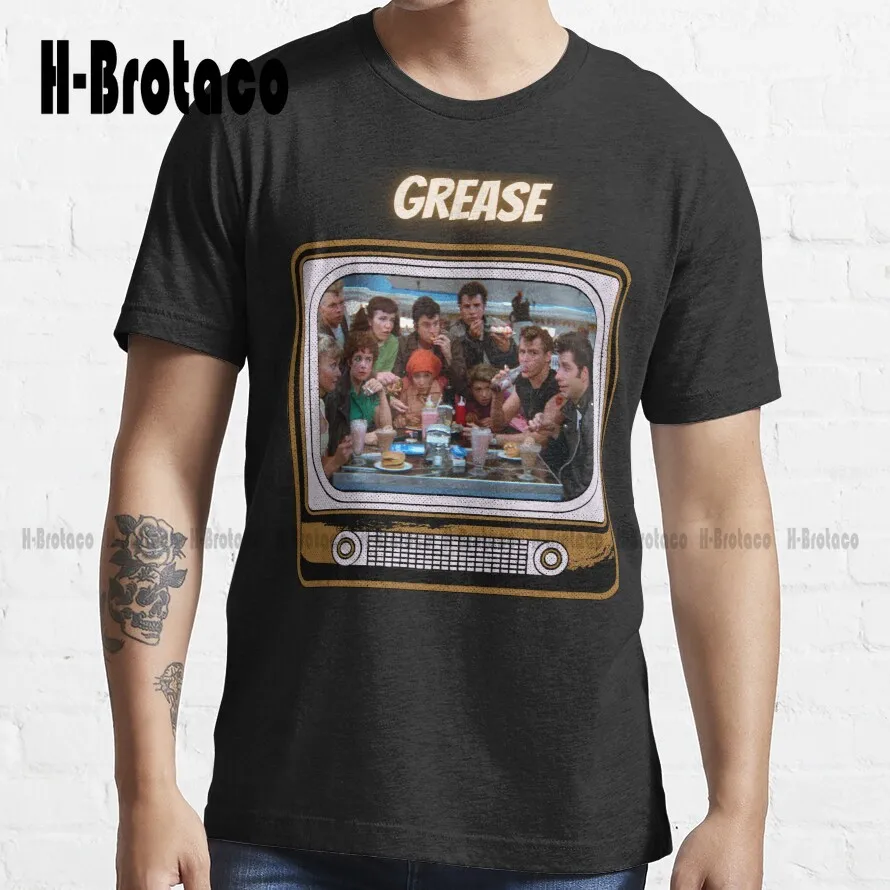 Sandy And Danny Grease Olivia Newton John John Travolta Grease T-Shirt Black Shirt Christmas Gift Xs-5Xl Streetwear Hip Hop New