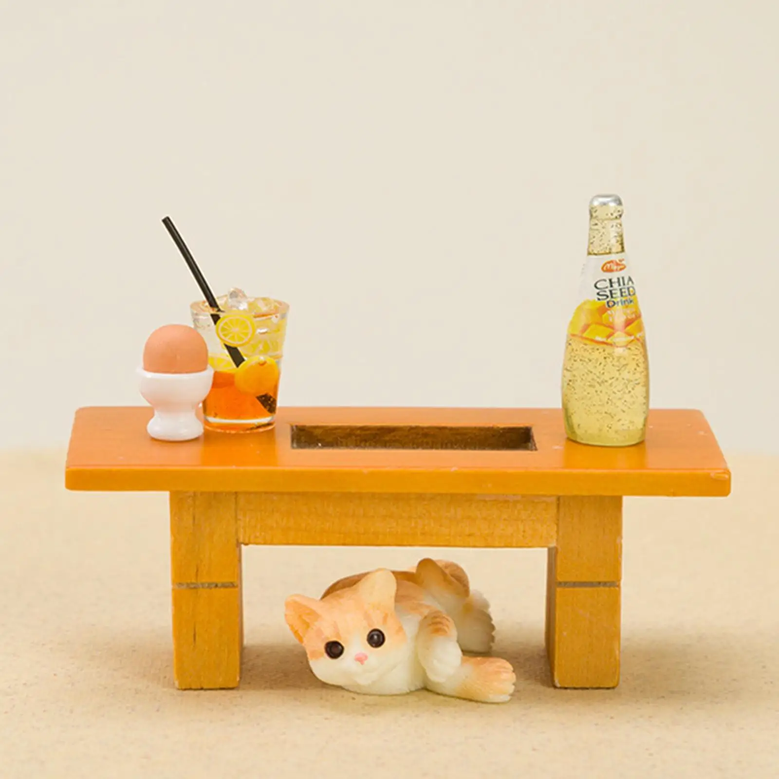 Miniature Table, 1:12 Miniature End Table, 1/12 Scale Wooden Furniture, for Living Room - view 2