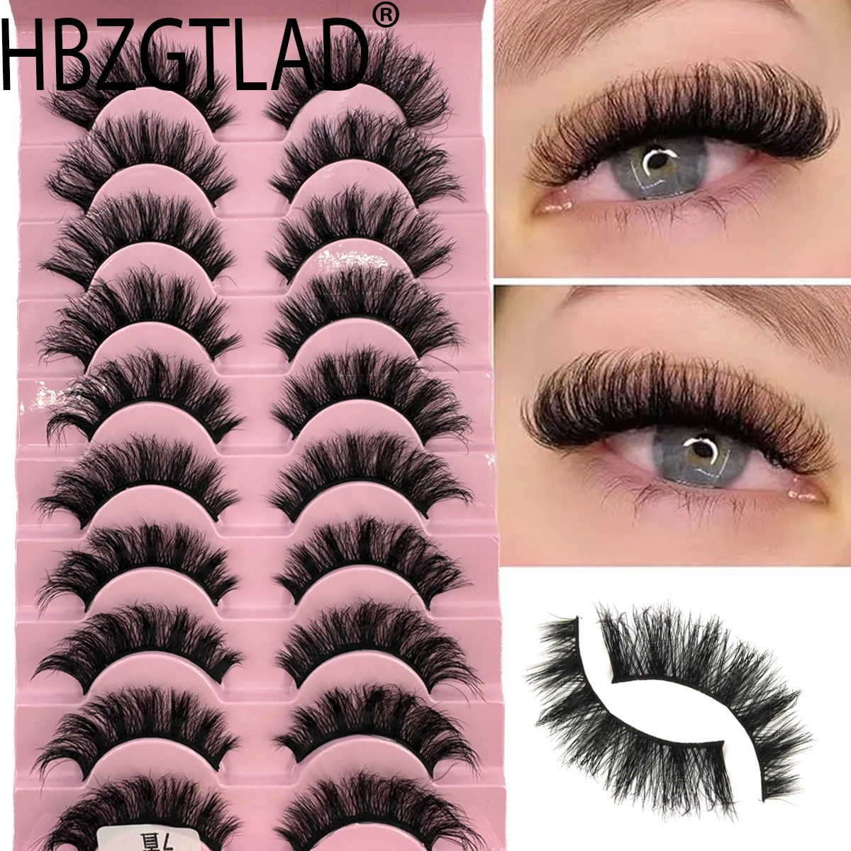 رموش اصطناعية رقيق دراماتيكية ثلاثية الأبعاد رموش بالمنك المزيفة حزمة طويلة فاخرة مجعدة شريط ناعم رموش اصطناعية 10 أزواج عبوات متعددة