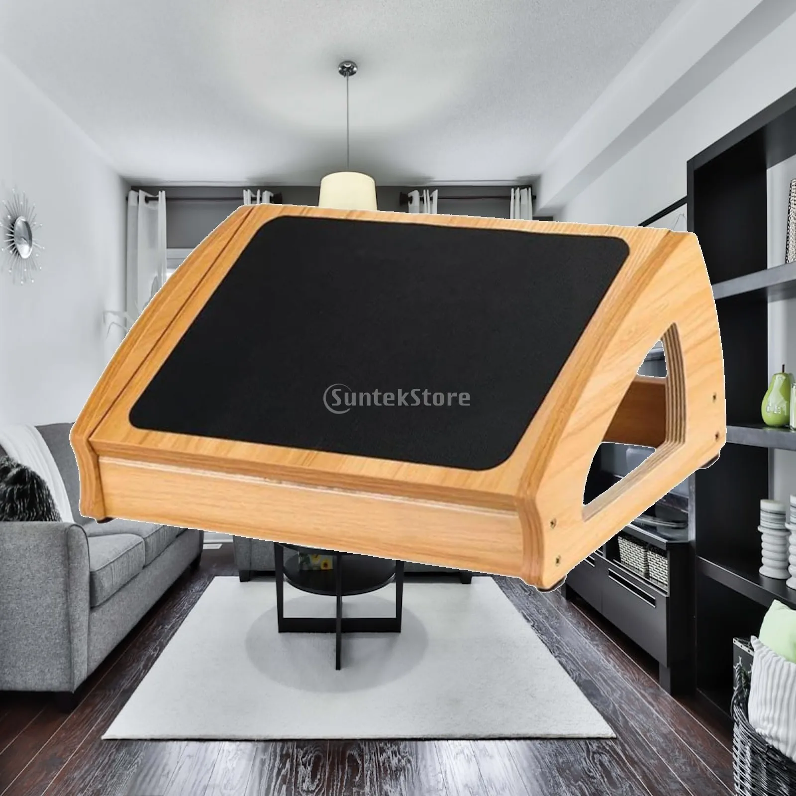 Wooden Under Desk Footrest for Office Ergonomic Anti Slip Foot Stand Compact Size Leg Rest for Work Home Adult Gaming Desk