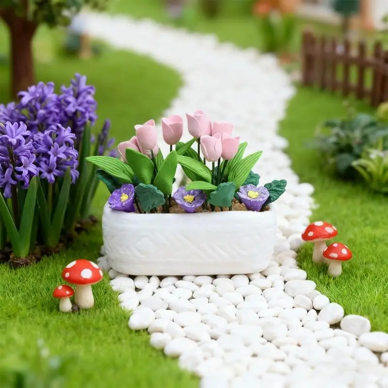 

1/12 весы, миниатюрное растение для кукольного домика с розовым цветком, ролевая игра для детей, модель растения для кукольного