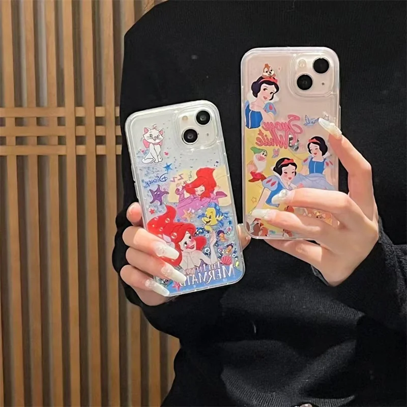 Disney Cartoon Princess Snow White Mermaid For Apple IPhone 15 14 13 12 11 Pro Max XS X XR 7 8 Plus Cute Cartoon Back Phone Case