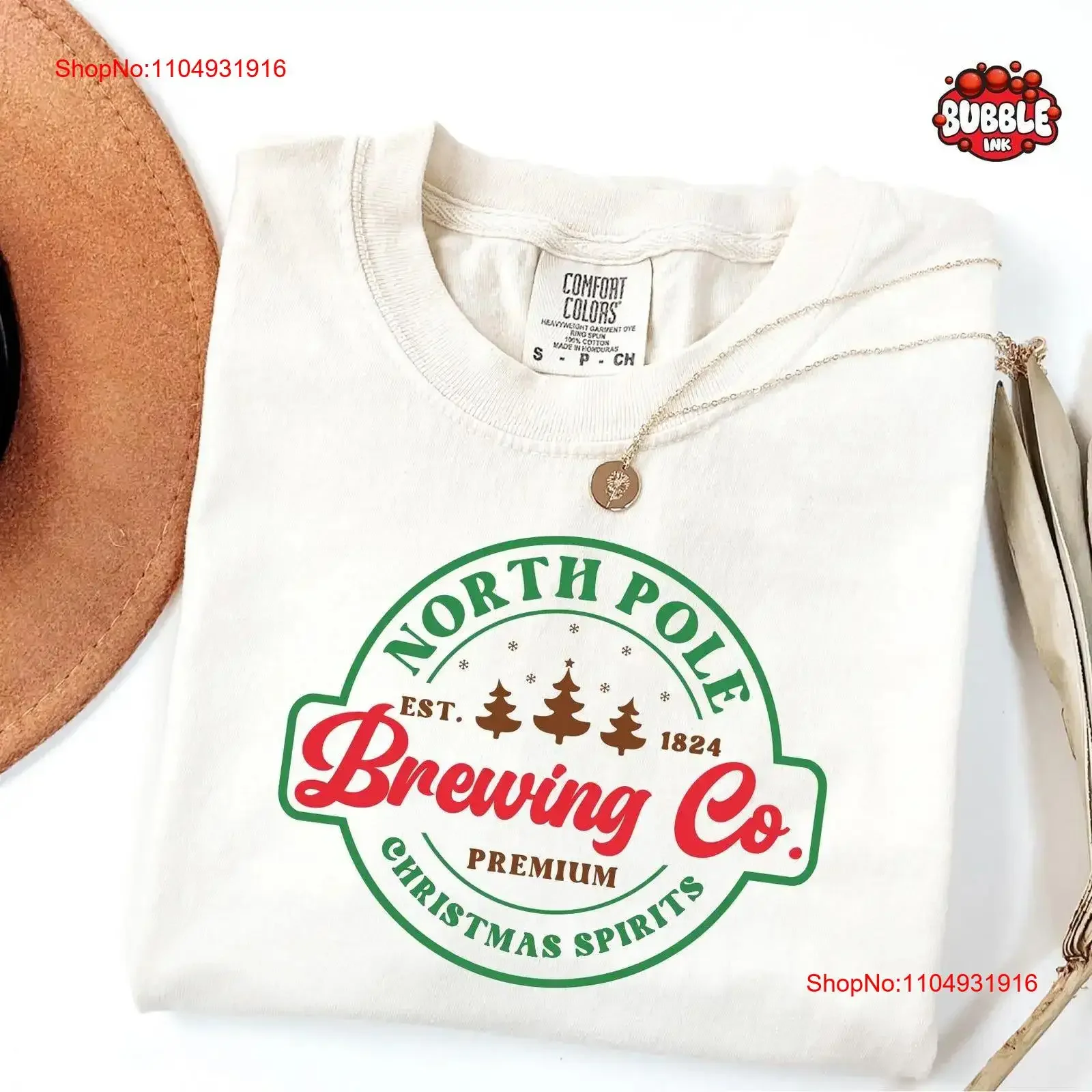 

North Pole Brewing Co T Shirt Christmas For Farm vintage Washed Casual designer clothes fashion Comfortable homme Stylish Soft