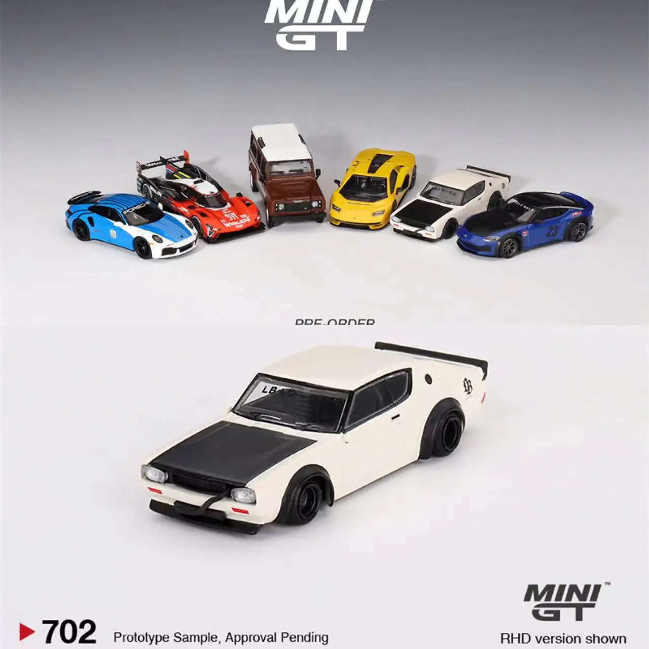 MINIGT 1:64 Toy Model Car Skyline Kenmeri Liberty Walk Alloy Vehicle #702