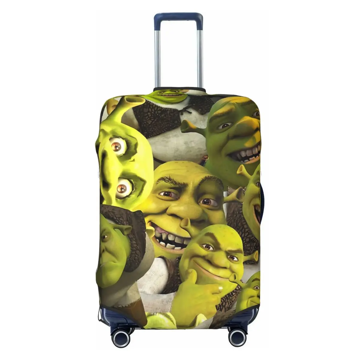 

Custom Shreks Head Collage Travel Luggage Cover Dust Proof Anime Comedy Film Suitcase Cover Protector Fit 18-32 Inch