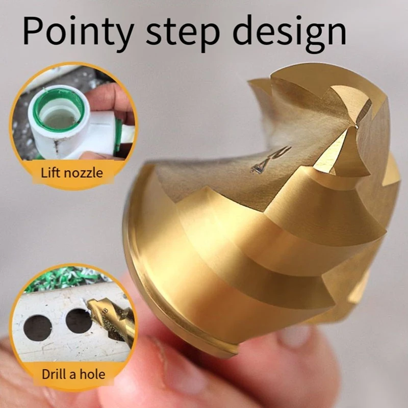 Punta da trapano a gradino 3 pezzi 20/25/32Mm con punta da trapano a cono di sollevamento PPR con scanalatura girevole limite s per alesatura di tubi dell'acqua