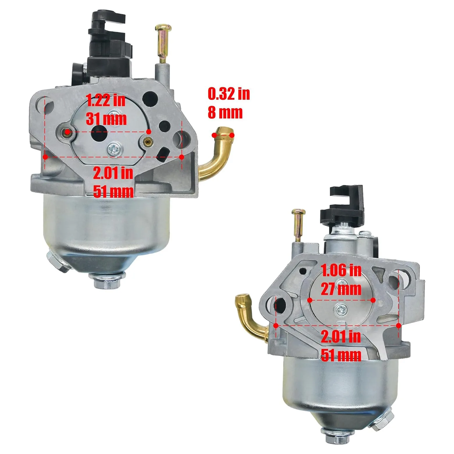 Carburetor for Kohler Miller 185 & Hobart Champion 145 Generator/Welder - Fits 306cc Engine