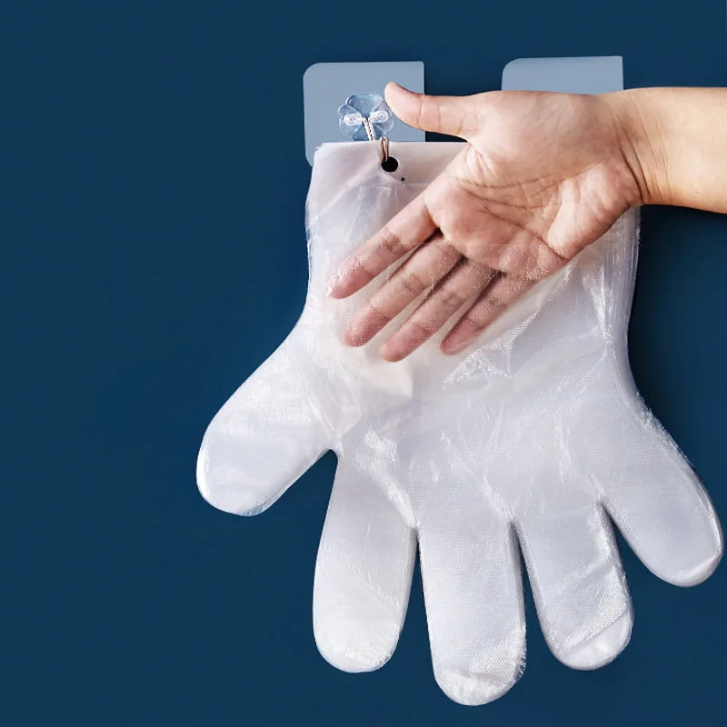 

Disposable Perforated Gloves Plastic Kitchen Gloves Creative Hanging Gloves Home Utensils Storage Kitchen Accessories