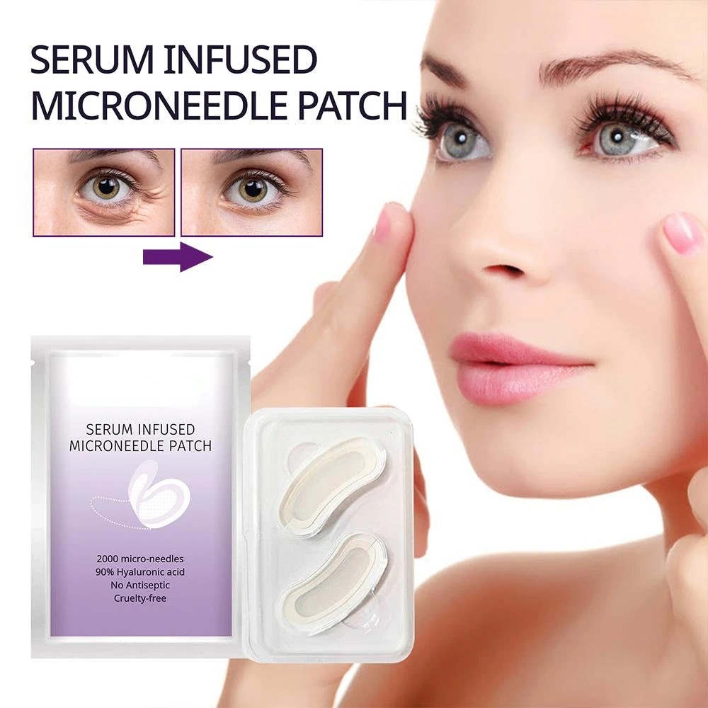 1 pair Micro-needle Under Eye Patch for Eye Bag Removal Hyaluronic Acid Mask Dark Circle Puffiness Eye Pads