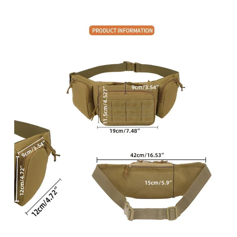 Outdoor Large-Capacity Multi-Functional Tactical Waist Bag, Universal Cycling Hiking Wear-Resistant Portable Crossbody Bags
