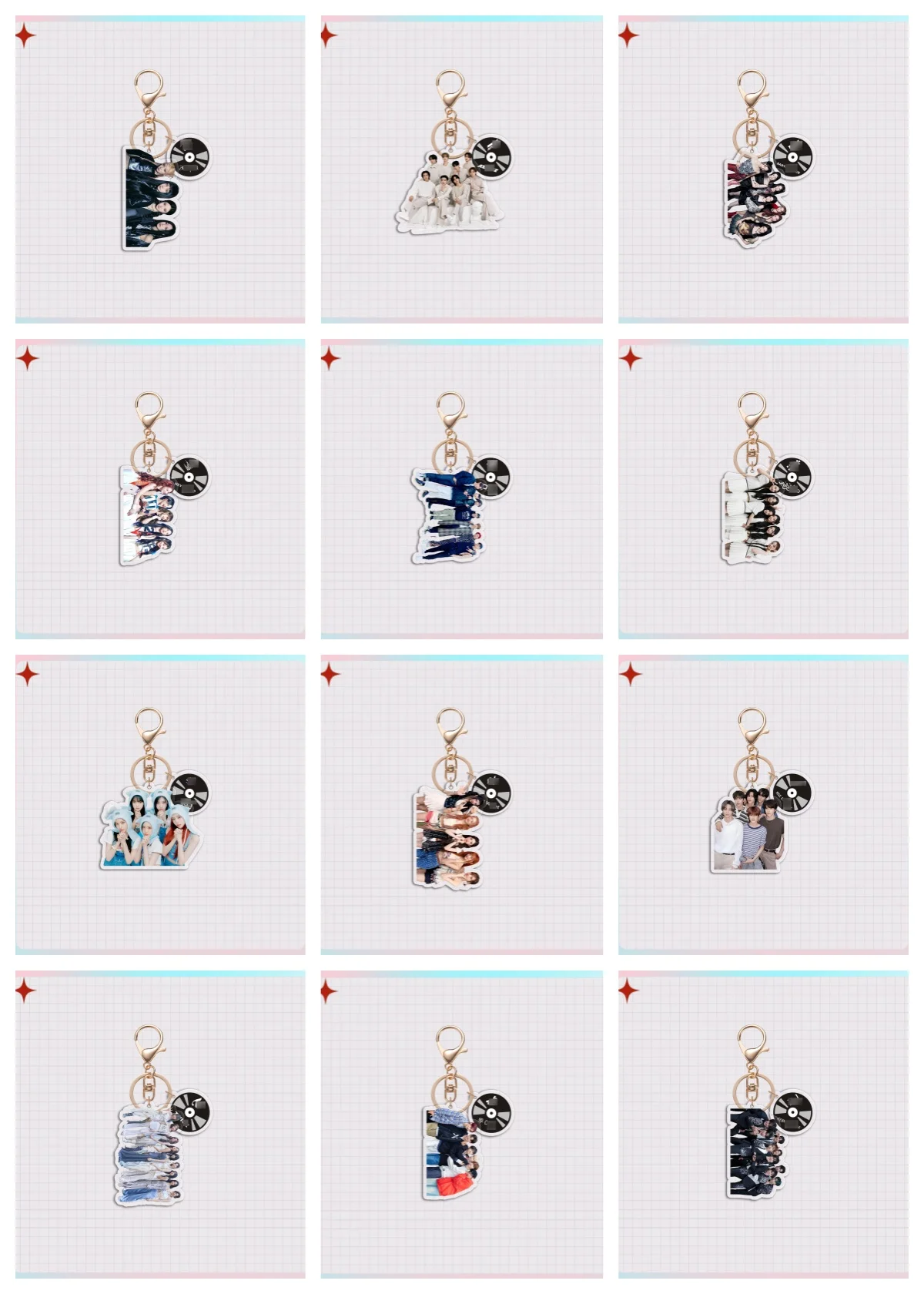 Kpop ATEEZ Babymonster ZB1 TWS (G)I-DLE Group Transparent Acrylic Keychain YUQI YUNA KARINA SOHEE ZhangHao Ricky Key Pendant