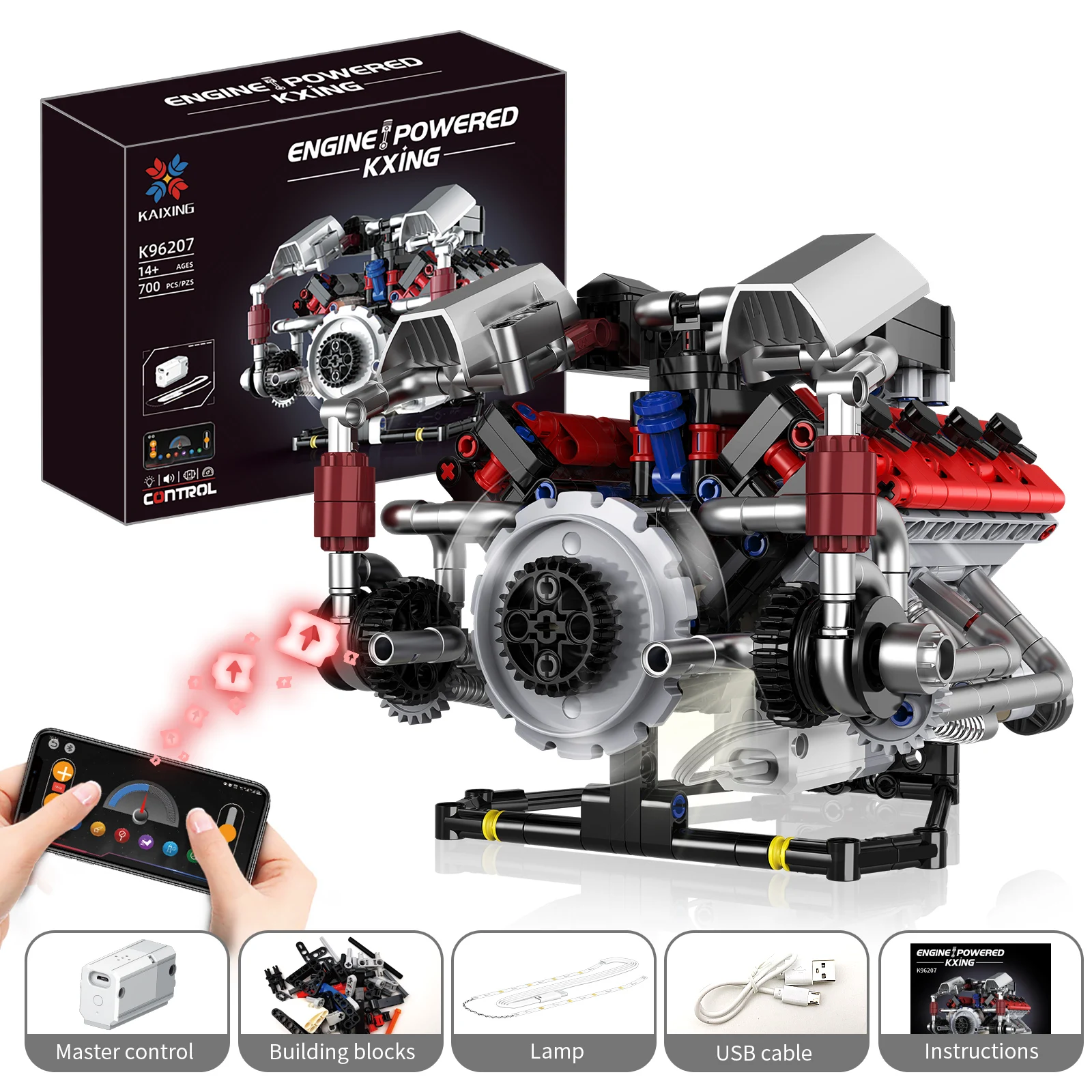 700 Uds K96207 F40LM V8 unidad de potencia escala réplica aplicación Control programable iluminación LED característica construcción montaje modelo Hobby