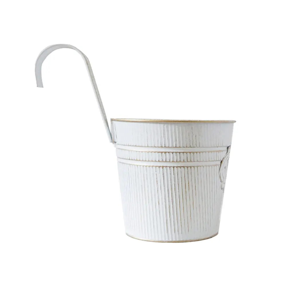

Retro Tin Flower Pot Iron Vase for Flowers Hanging Home Decor Vintage Planter Garden Flower Holder Durability