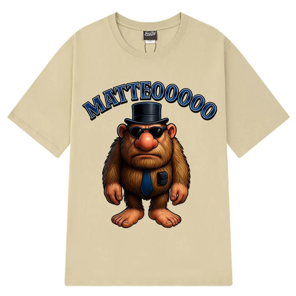 Матоваяooooo забавная итальянская футболка с изображением гориллы и мафии Brainrot, Италия, мем, футболки для мужчин и женщин, модные хлопковые футболки большого размера в стиле хип-хоп