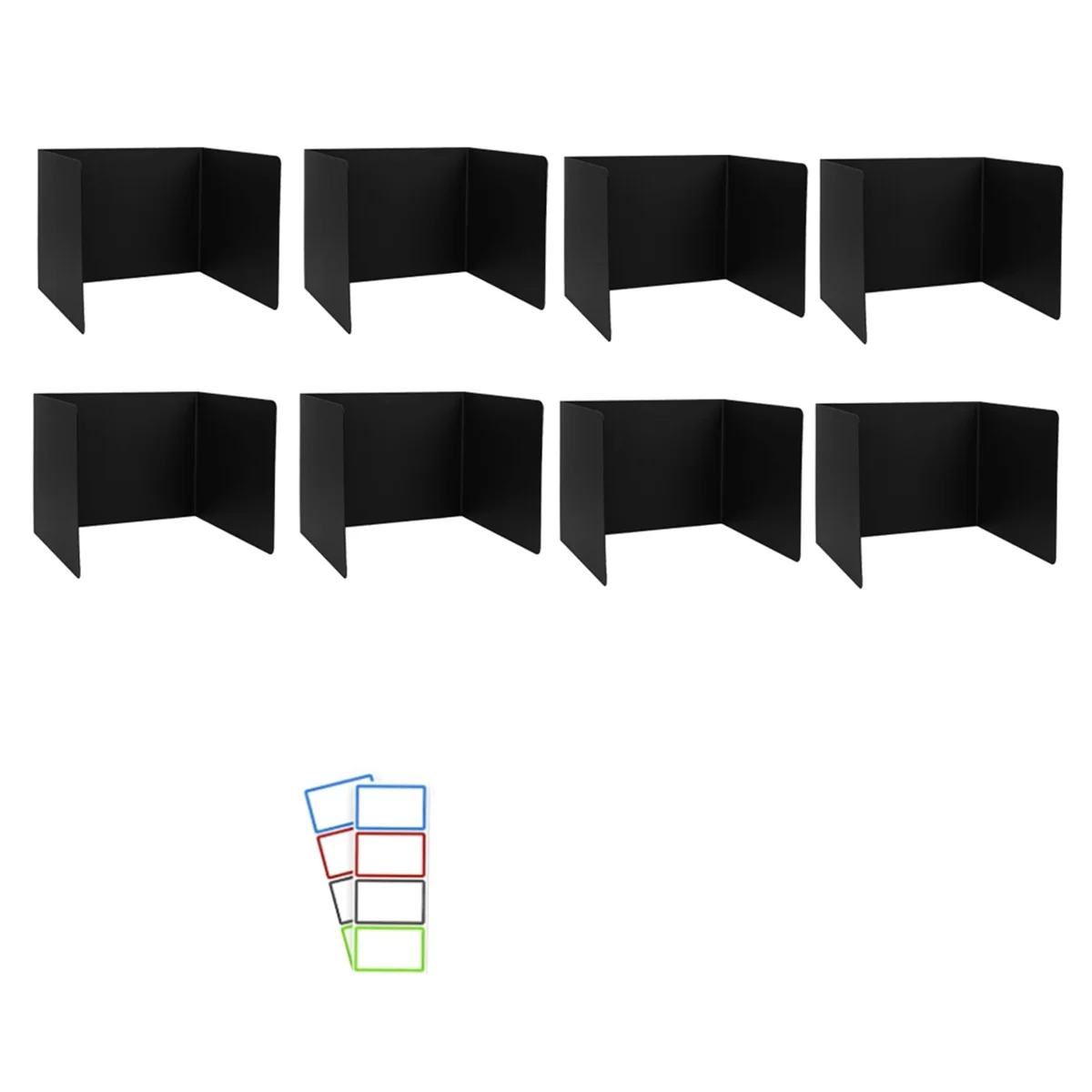 8 Pack Desk Dividers for Students, Waterproof Plastic Study Carrel Divider, Easy to Clean Privacy Classroom Shield Black