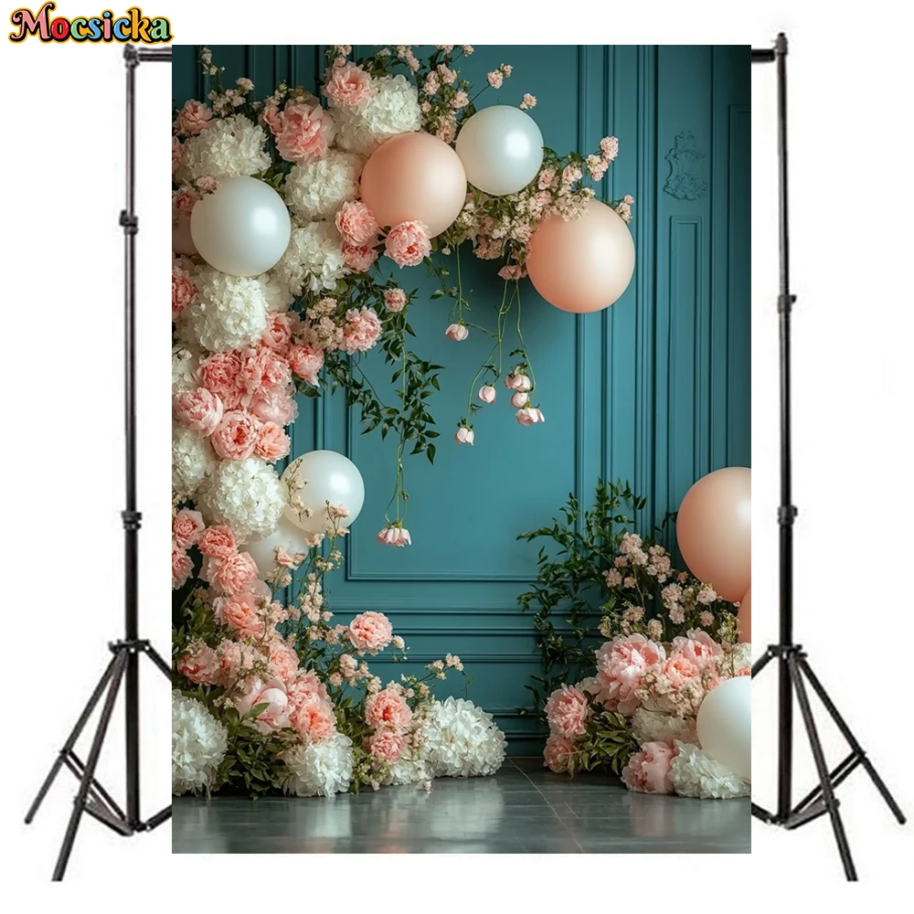Mocsicka Spring Flowers Photo Background Baby Shower Birthday Party Portrait Photography Backdrop Wedding Decor Palace Wallpaper