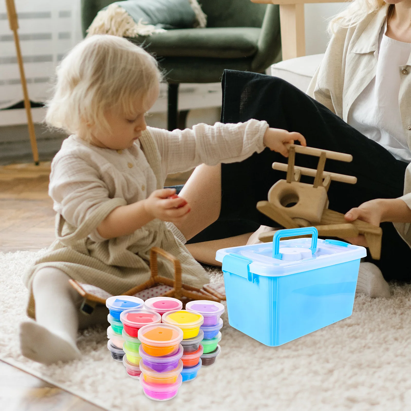 1 conjunto 24 modelagem leve e seca para crianças diy artesanato kit de argila de cor brilhante ferramentas de escultura suprimentos de argila não tóxicos