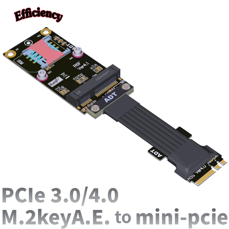 

ADT M.2 WIFI Interface (A.E.EY) To Mini PCI-E Extension Cable R56SF 3~100cm