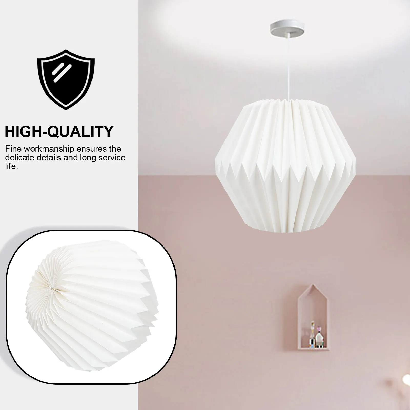 

Premium Material Lampshade with Paper Pendant Folding Shades Ceiling Gift Vintage Home Decor Lampshades for Lights Folding