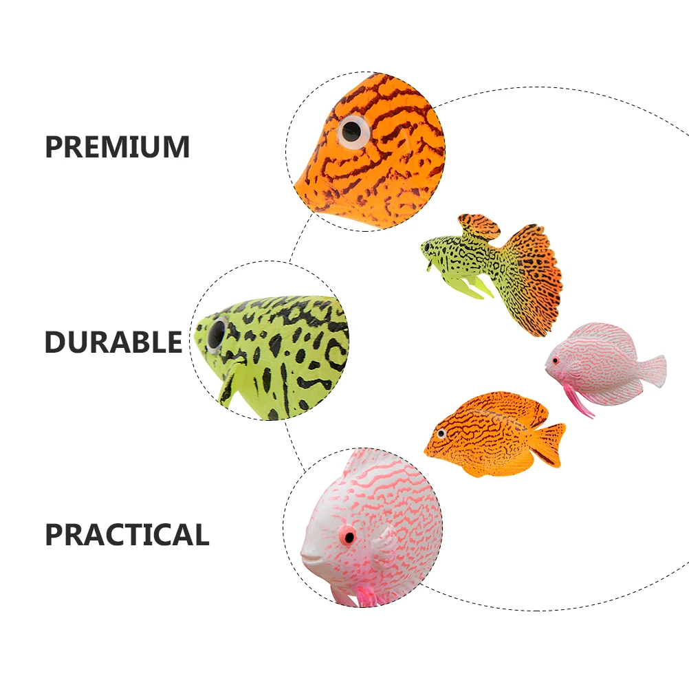 

3pcs Simulated Tropical Aquarium Decoration Fake Tank Ornament Fish Fish Decoration Cognitive Learning Kids Play
