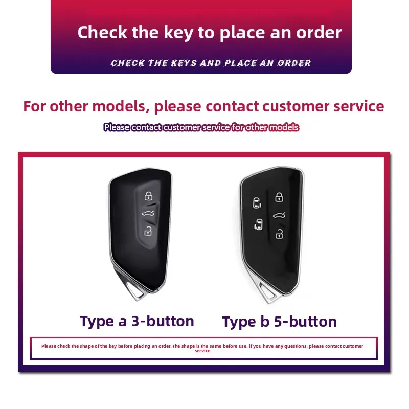 حافظة مفاتيح السيارة المصنوعة من خليط معدني لسيارة VW Volkswagen Golf 7 8 Git MK8 ID.3 ID.4 Cupra Formentor Skoda Octavia A8 SEAT Leon MK4 2020 2021 #6