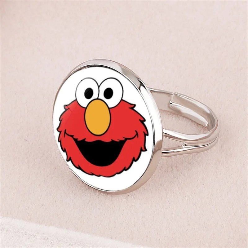 Sesame Street Elmo Cookie Monster anime peripheral cartoon decorative ring adjustable men's and women's accessories holiday gift