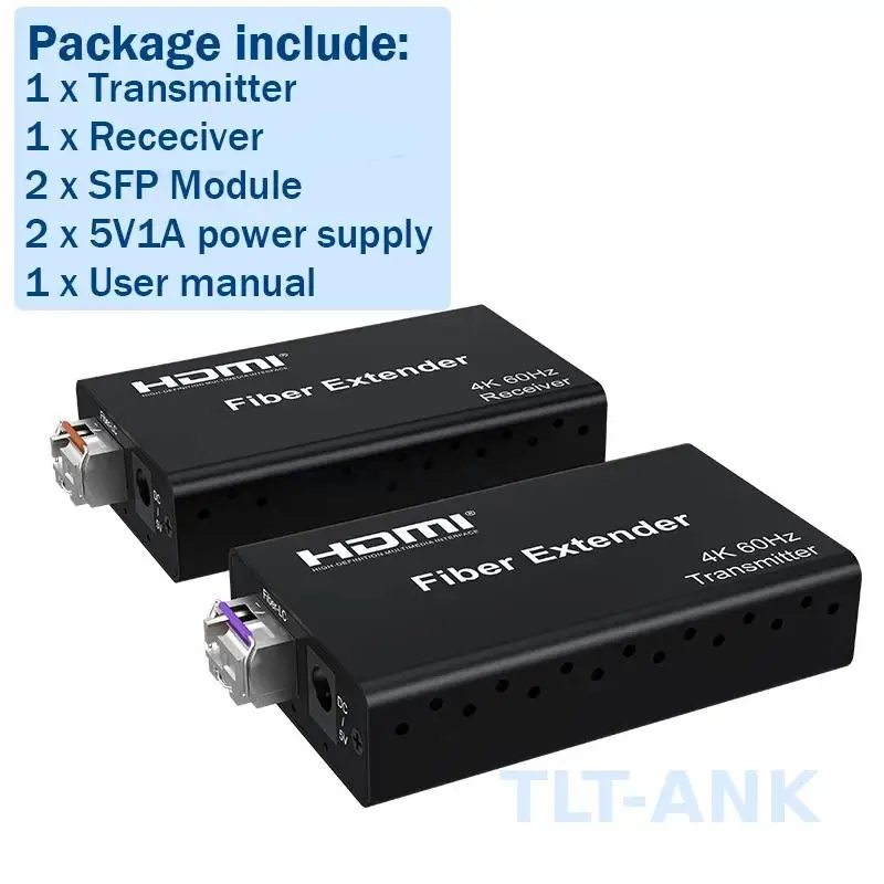DP to HDMI Extender Over Fiber 20KM 4K60Hz for HDMI Fiber Extender Displayport Over Fiber Transmitter and Receiver