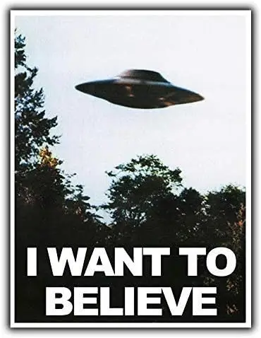 Vintage Metall-Blechschild „I Want to Believe in UFO Aliens“ – Inspirierende Zitate, Landhaus-Wandkunst für Zuhause, Wohnzimmer, Küche