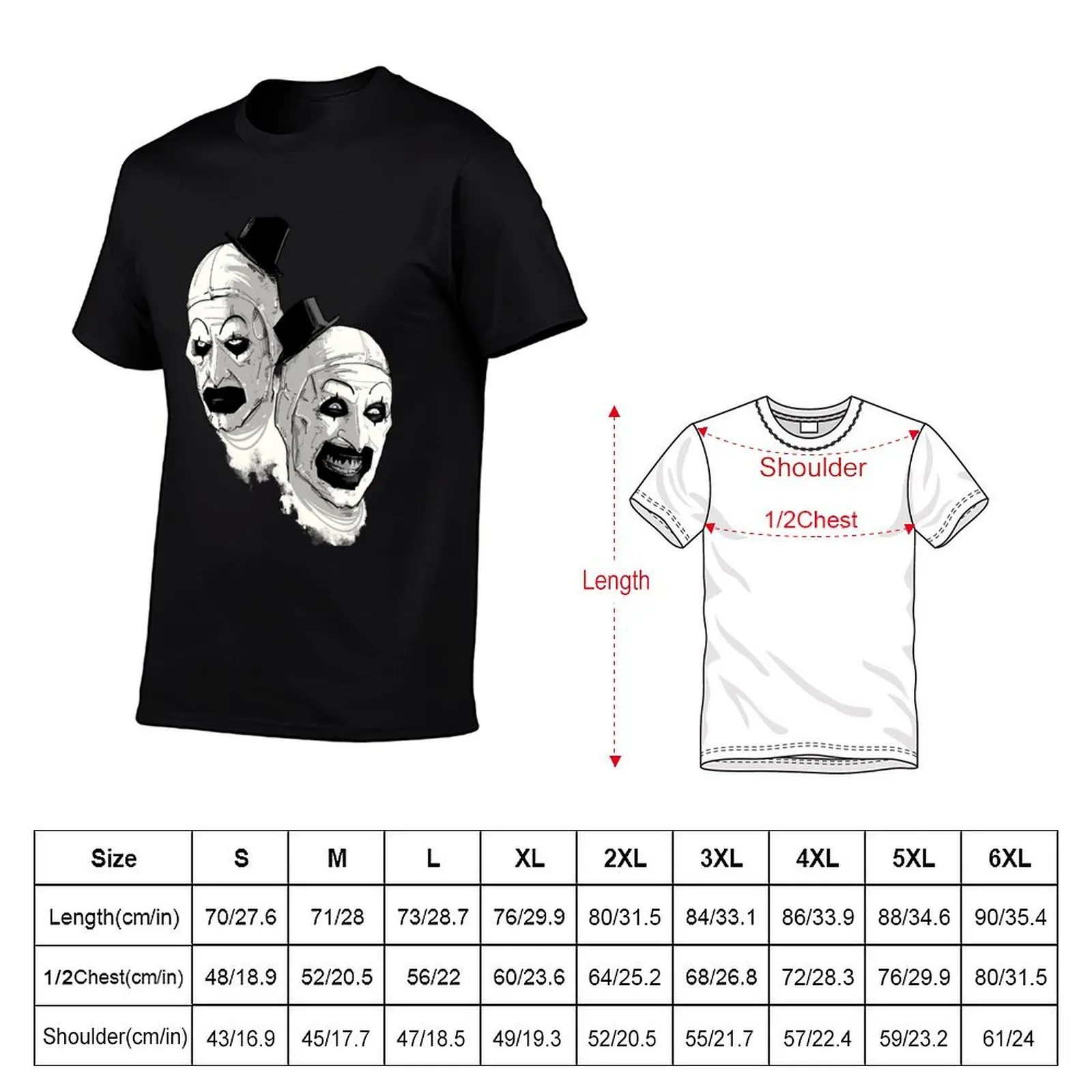 Comedy Tragedy T-Shirt Summer Casual Cotton Tee Oversized Streetwear Tops Vintage Graphic Print Loose Fit Short Sleeve view 5