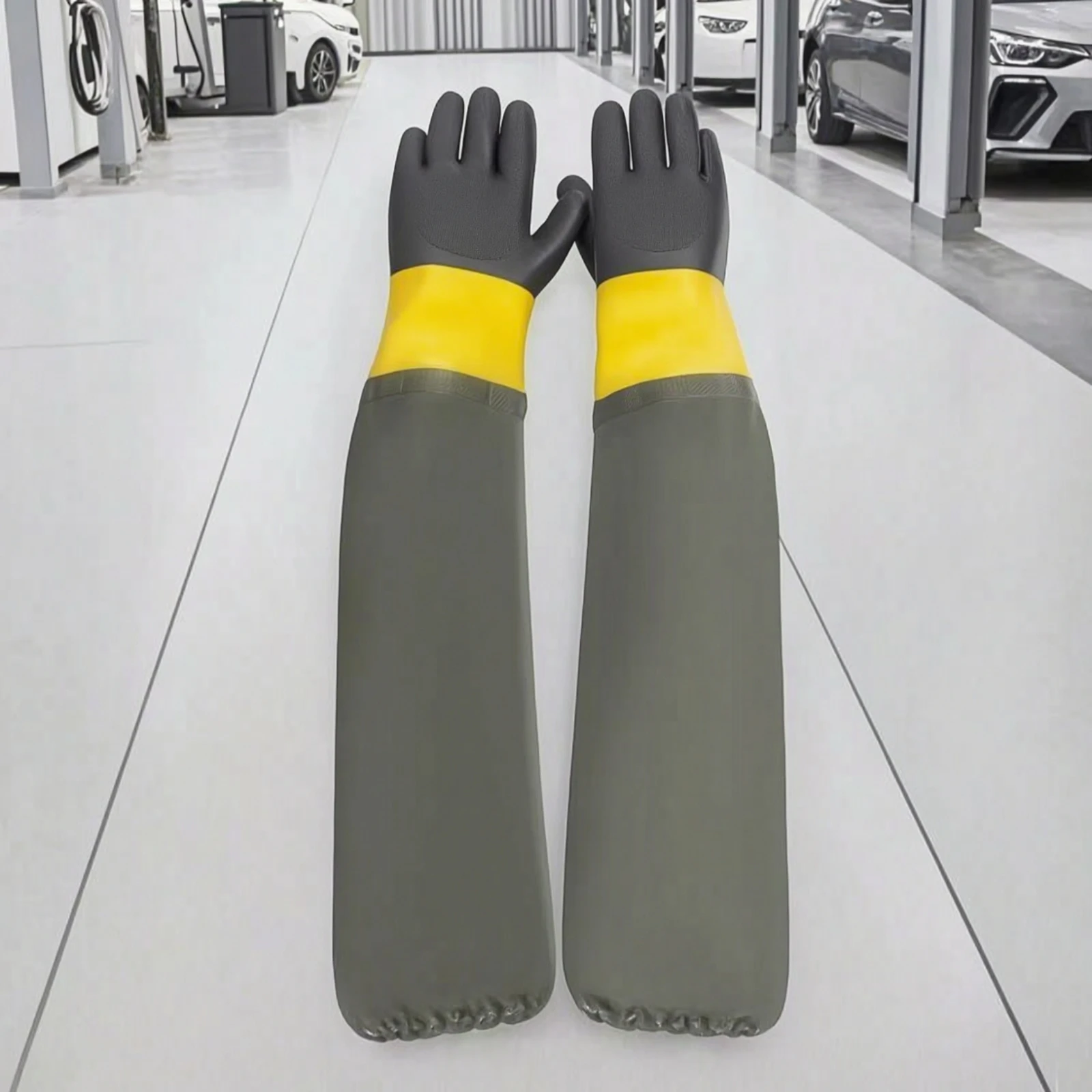 Long Sleeve Washing Gloves Elbow Length Gloves with Extended Sleeve Hard-Wearing Reusable for Car Detailers