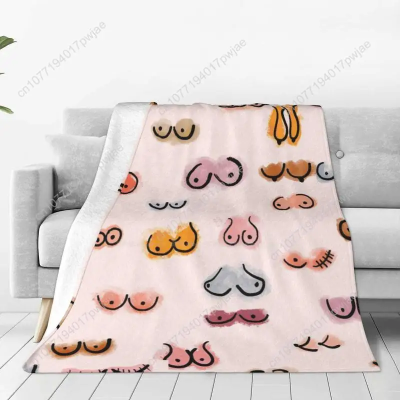 

Boobies Watercolor New Selling Custom Print Flannel Soft Blanket Boobs Humor Pattern Spring Woman Fight Breast Cancer Proud
