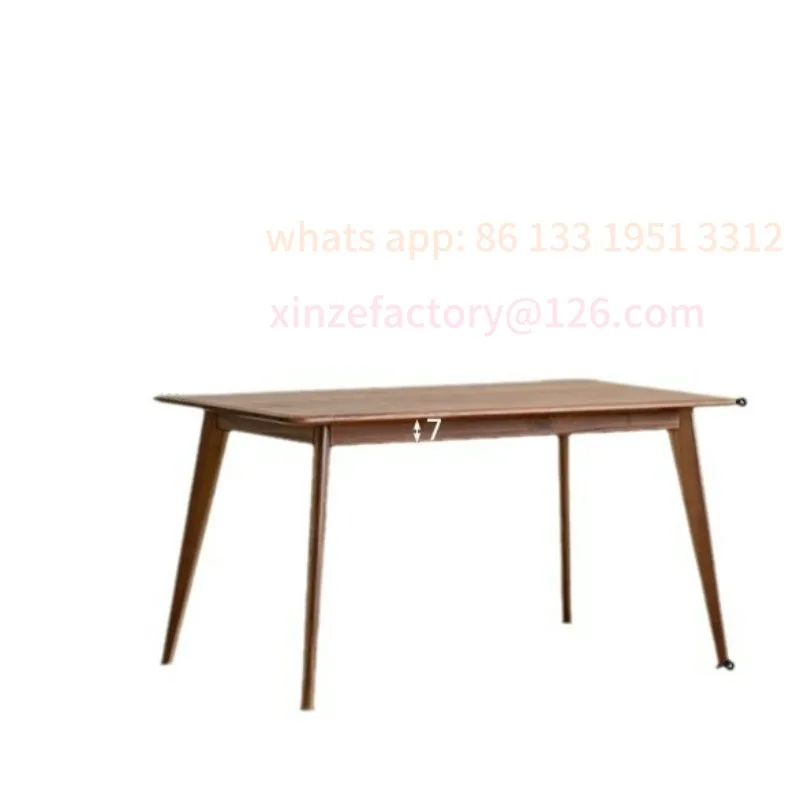 

Customizable walnut diagonal leg dining table Solid wood furniture Dining table and chairs Household small apartment Modern simp