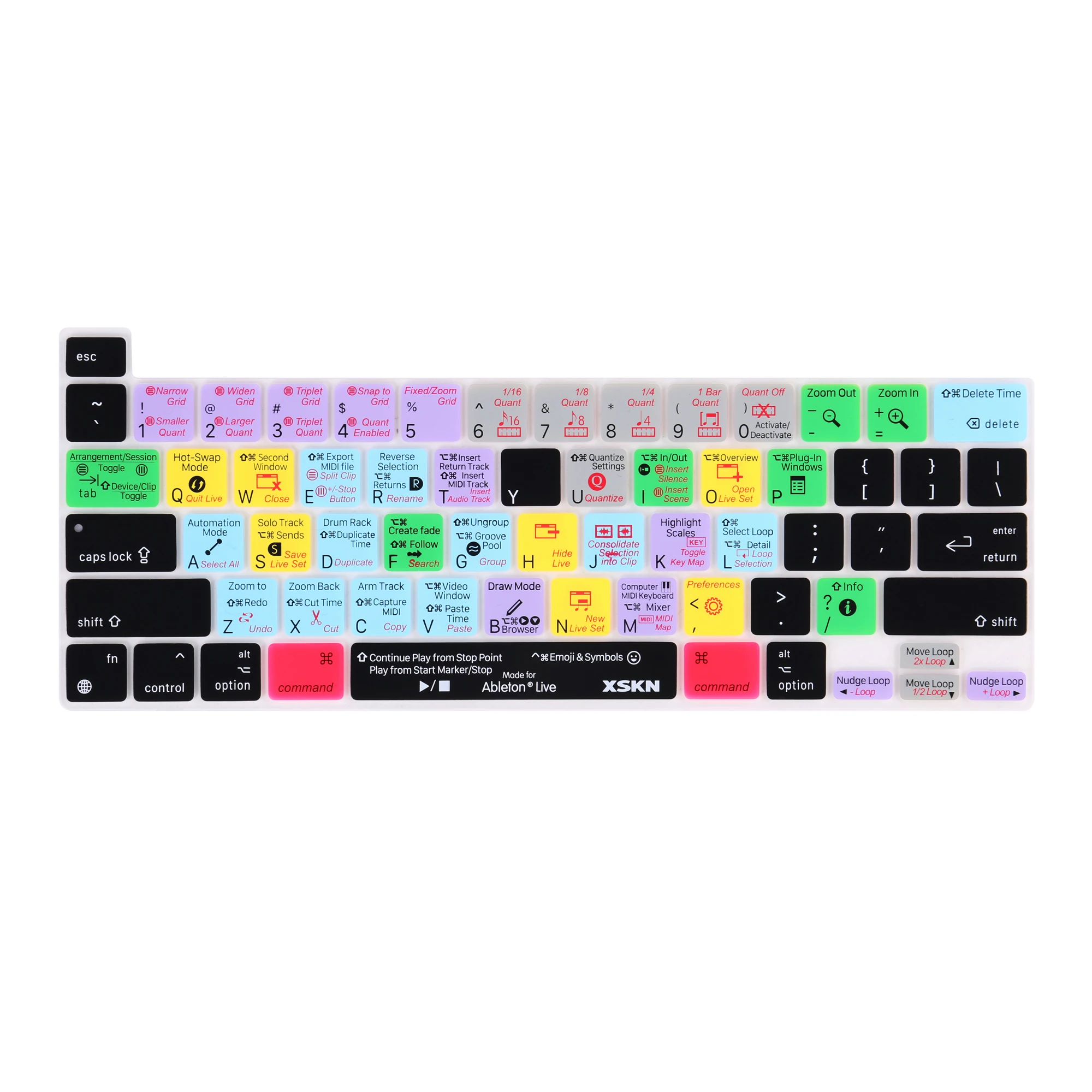 

XSKN Ableton Live Shortcut Keyboard Cover Skin for MacBook Pro 13.3 A2338 M2 M1 A2251 A2289/MacBook Pro 16 Inch A2141 Touch Bar