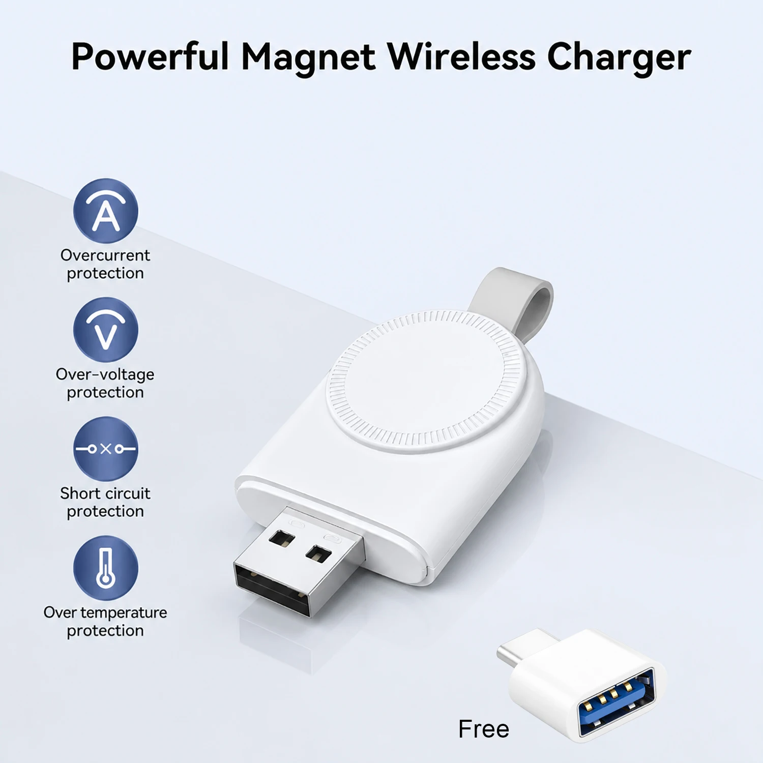 Magnetic Wireless Charger For Apple Watch Series 11 10 9 8 7 USB Type C Convert Charger for iWatch USB A Portable Charging Stand